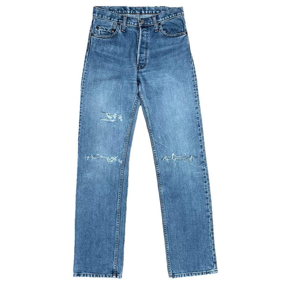 Vintage Levis 501 Jeans Mens Light Wash Blue Straight USA Made Fits 29x32 Grunge